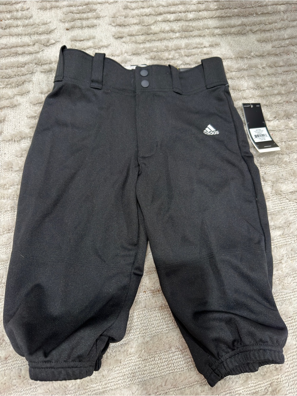 adidas Kids Black Elastic Cuff Athletic baseball knickers